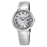 Cartier Ballon Bleu De Cartier Silver Dial White Leather Strap Watch for Women - W6920086 Buy Now By Cartier