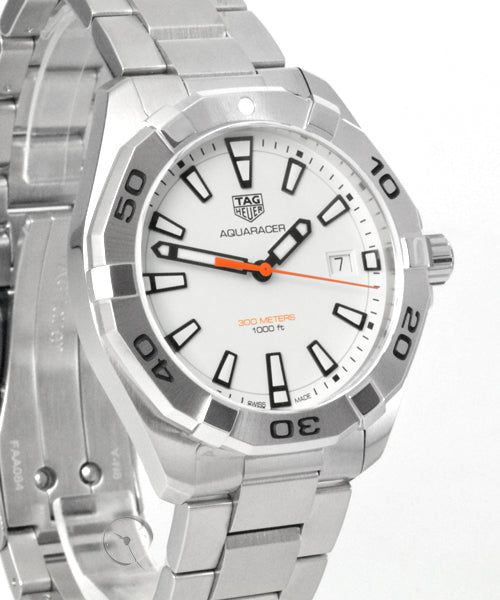 Tag Heuer Aquaracer Quartz White Dial Silver Steel Strap Watch for Men - WBD1111.BA0928 Buy Now By Tag Heuer