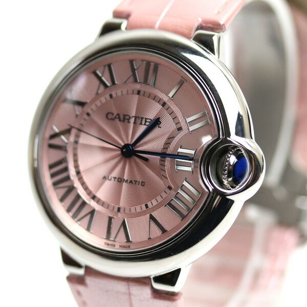 Cartier Ballon Bleu De Cartier Pink Dial Pink Leather Strap Watch for Women - WSBB0007 Buy Now By Cartier