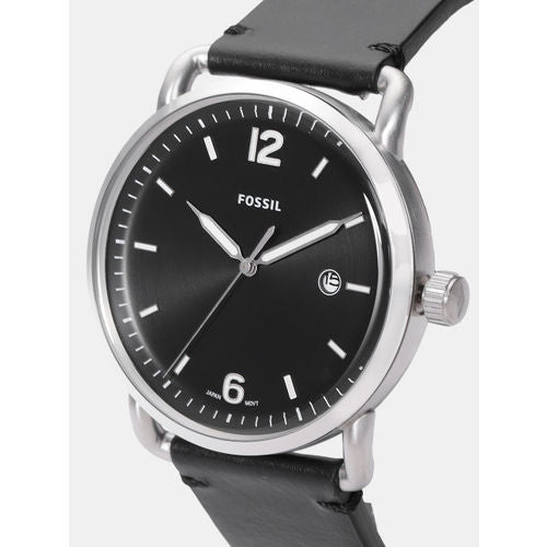 Fossil The Commuter Black Dial Black Leather Strap Watch for Men - FS5406 Buy Now By Fossil