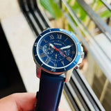 Fossil Grant Chronograph Blue Dial Blue Leather Strap Watch for Men - FS5373 Buy Now By Fossil