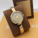 Michael Kors Parker Crystals Gold Dial Gold Steel Strap Watch For Women - MK4469 Buy Now By Michael Kors