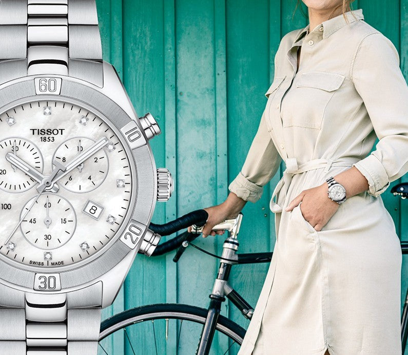 Tissot PR 100 Sport Chic Chronograph Silver Dial Silver Steel Strap Watch for Women - T101.917.11.031.00 Buy Now By Tissot