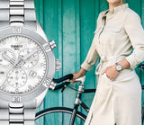 Tissot PR 100 Sport Chic Chronograph Silver Dial Silver Steel Strap Watch for Women - T101.917.11.031.00 Buy Now By Tissot