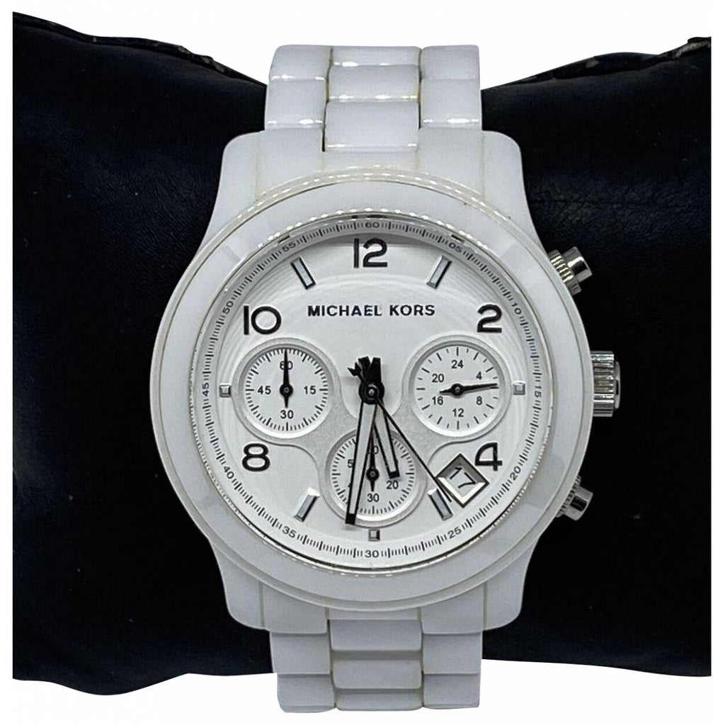 Michael Kors Runway White Ceramic Dial White Steel Strap Watch for Women - MK5161 Buy Now By Michael Kors