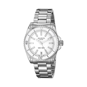 Gucci Dive Quartz White Dial Stainless Steel Unisex Watch - YA136402 Buy Now By Gucci