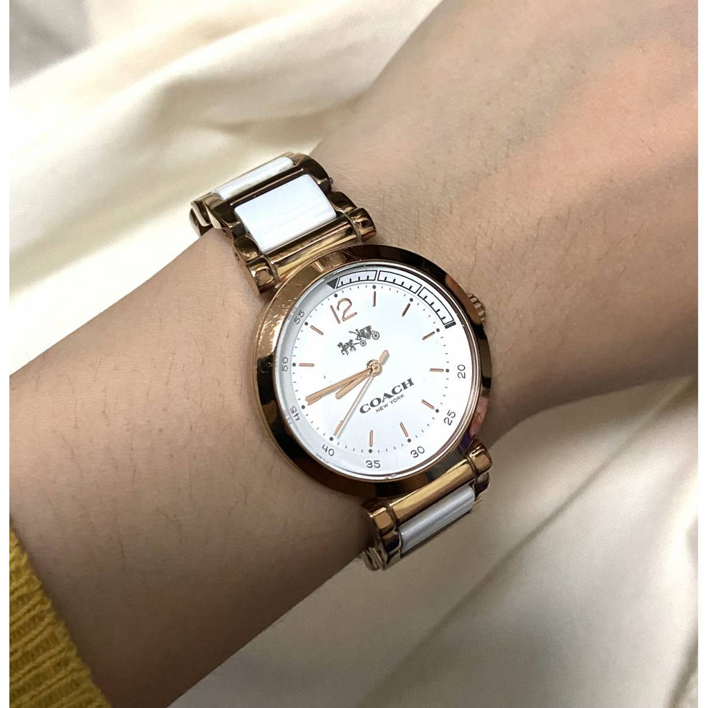 Coach Sport White Dial Two Tone Steel Strap Watch for Women - 14502463 Buy Now By Coach