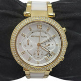 Michael Kors Parker White Dial with Diamonds White Leather Strap Watch for Women - MK2290 Buy Now By Michael Kors