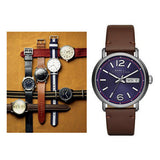 Marc Jacobs Fergus Blue Dial Brown Leather Strap Watch for Men - MBM5078 Buy Now By Marc Jacobs