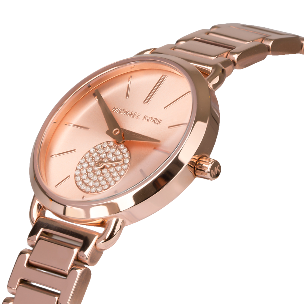 Michael Kors Portia Analog Quartz Rose Gold Dial Rose Gold Steel Strap Watch For Women - MK3839 Buy Now By Michael Kors