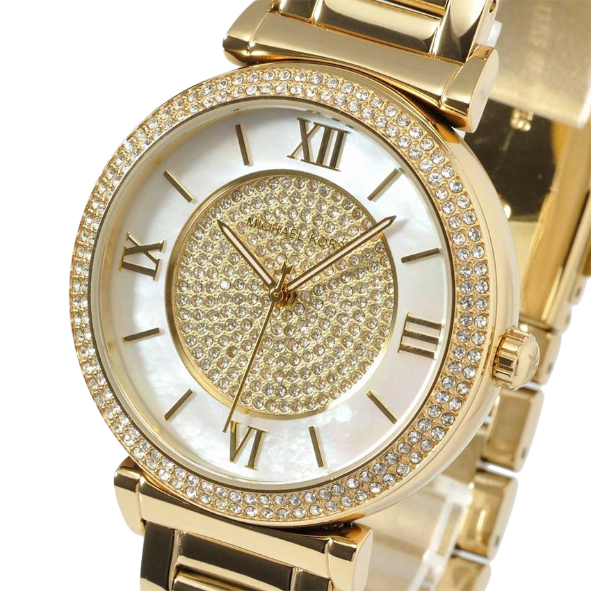 Michael Kors Catlin Mother of Pearl Dial Gold Steel Strap Watch for Women - MK3332 Buy Now By Michael Kors