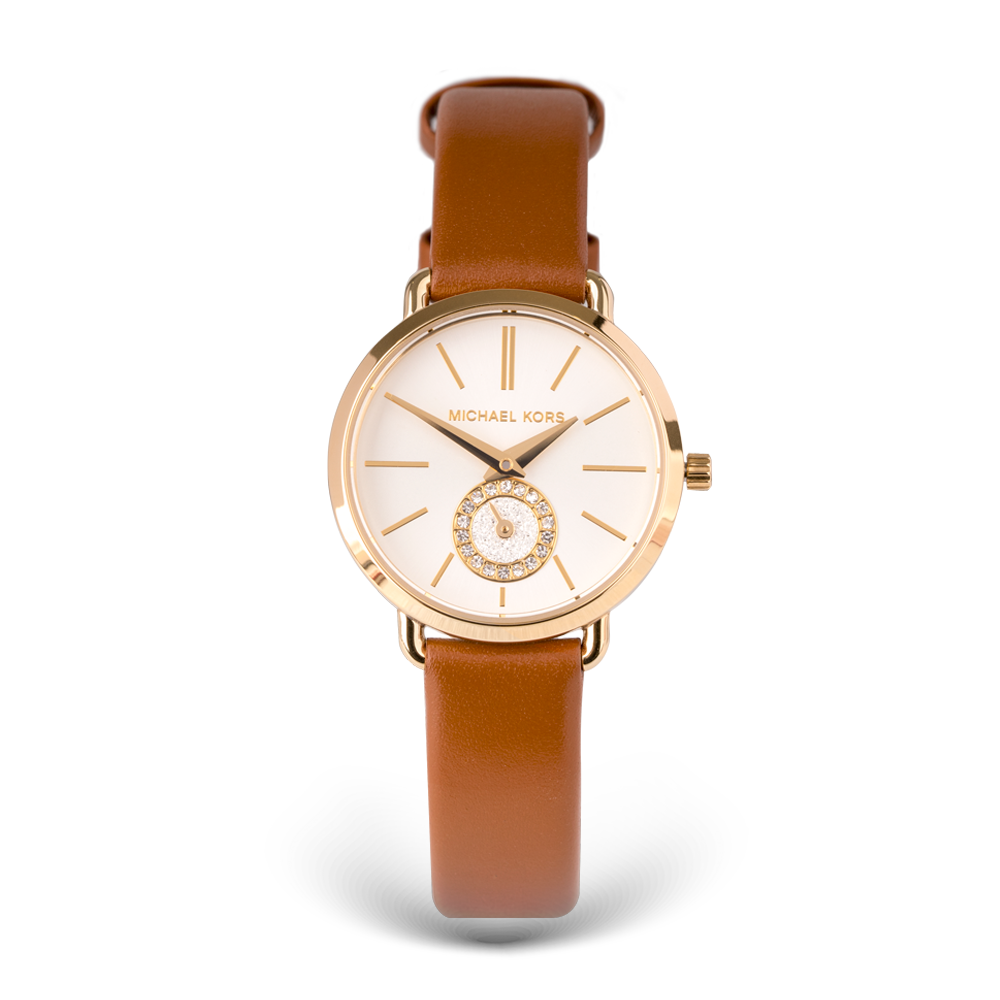 Michael Kors Portia Quartz White Dial Brown Leather Strap Watch For Women - MK2734 Buy Now By Michael Kors