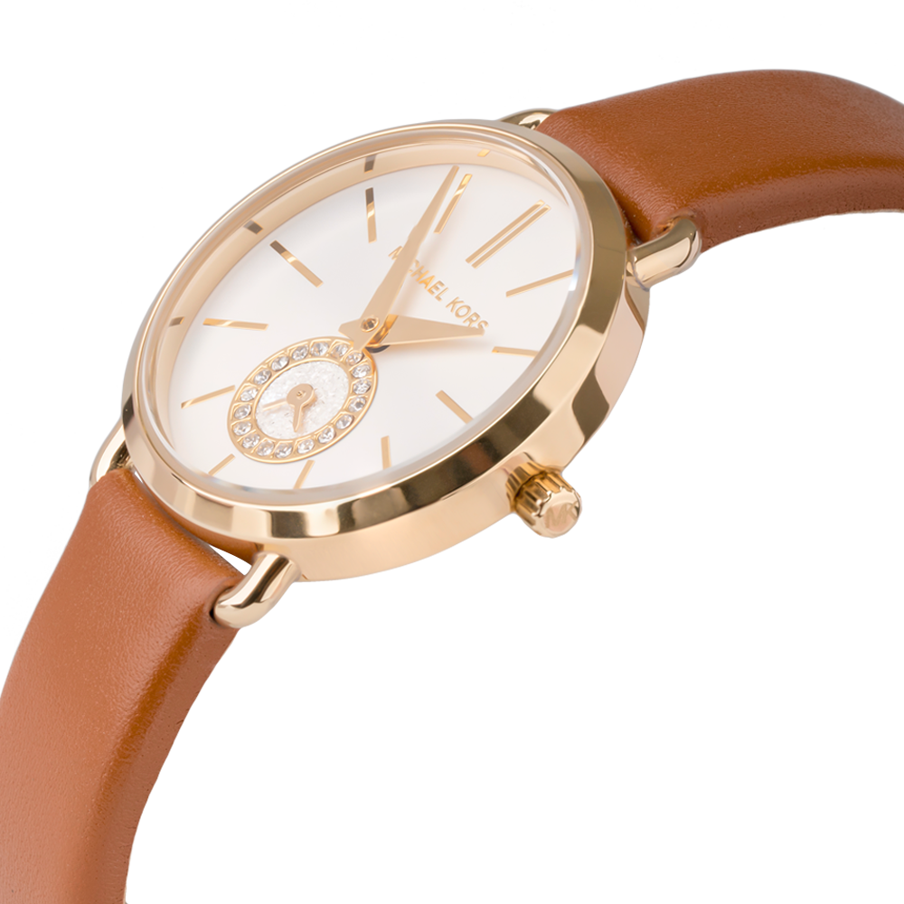 Michael Kors Portia Quartz White Dial Brown Leather Strap Watch For Women - MK2734 Buy Now By Michael Kors