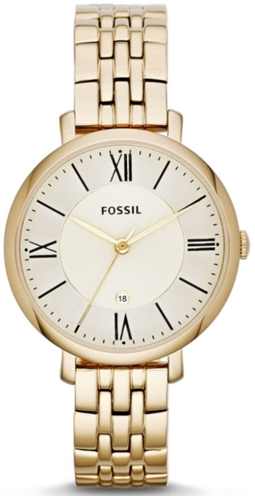 Fossil Jacqueline White Dial Gold Steel Strap Watch for Women - ES3434 Buy Now By Fossil