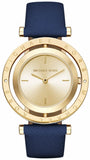 Michael Kors Averi Gold Dial Navy Blue Leather Strap Watch for Women - MK2526 Buy Now By Michael Kors