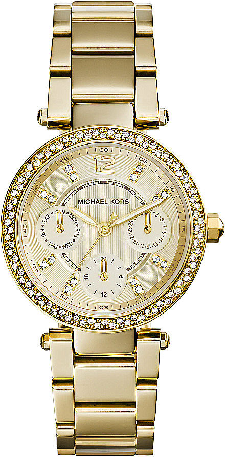 Michael Kors Parker White Dial Gold Steel Strap Watch for Women - MK6056 Buy Now By Michael Kors