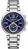 Michael Kors Sawyer Navy Blue Dial Silver Steel Strap Watch for Women - MK6224 Buy Now By Michael Kors