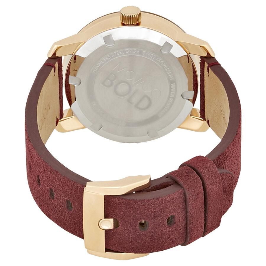Movado Bold Rose Gold Dial Red Leather Strap Watch for Women - 3600447 Buy Now By Movado