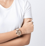 Burberry The City Gold Dial Haymarket Brown Leather Strap Watch for Women - BU9026 Buy Now By Burberry