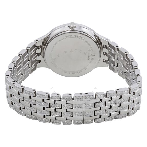 Bulova Crystal Collection Silver Dial Silver Steel Strap Watch for Women - 96L243 Buy Now By Bulova
