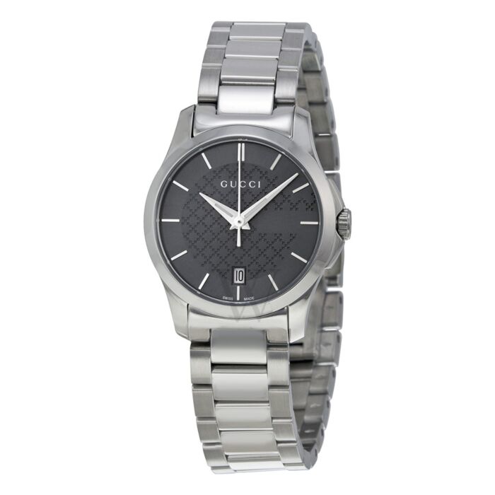 Gucci G Timeless Grey Dial Silver Steel Strap Watch For Women - YA126522 Buy Now By Gucci