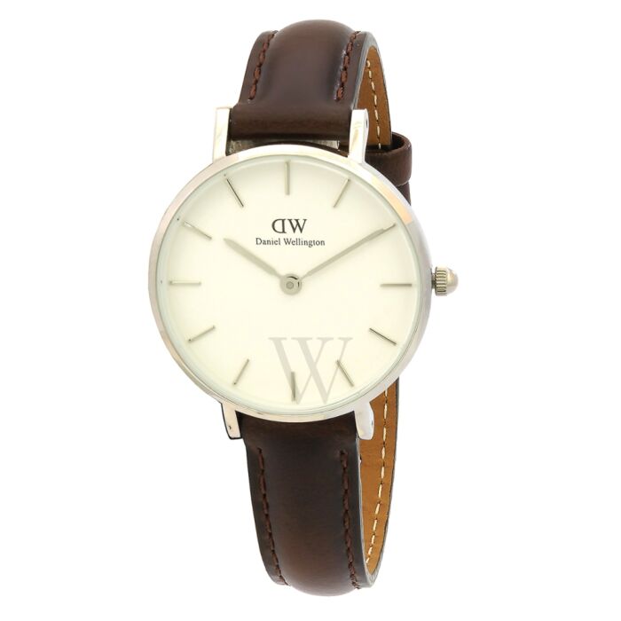 Daniel Wellington Classic Petite White Dial Brown Leather Strap Watch For Women - DW00100239 Buy Now By Daniel Wellington