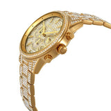Michael Kors Ritz Three-Hand Glitz Crystals Gold Dial Gold Steel Strap Watch for Women - MK6747 Buy Now By Michael Kors
