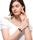 Swarovski Crystal Flower Red Dial Red Leather Strap Watch for Women - 5552780 Buy Now By Swarovski