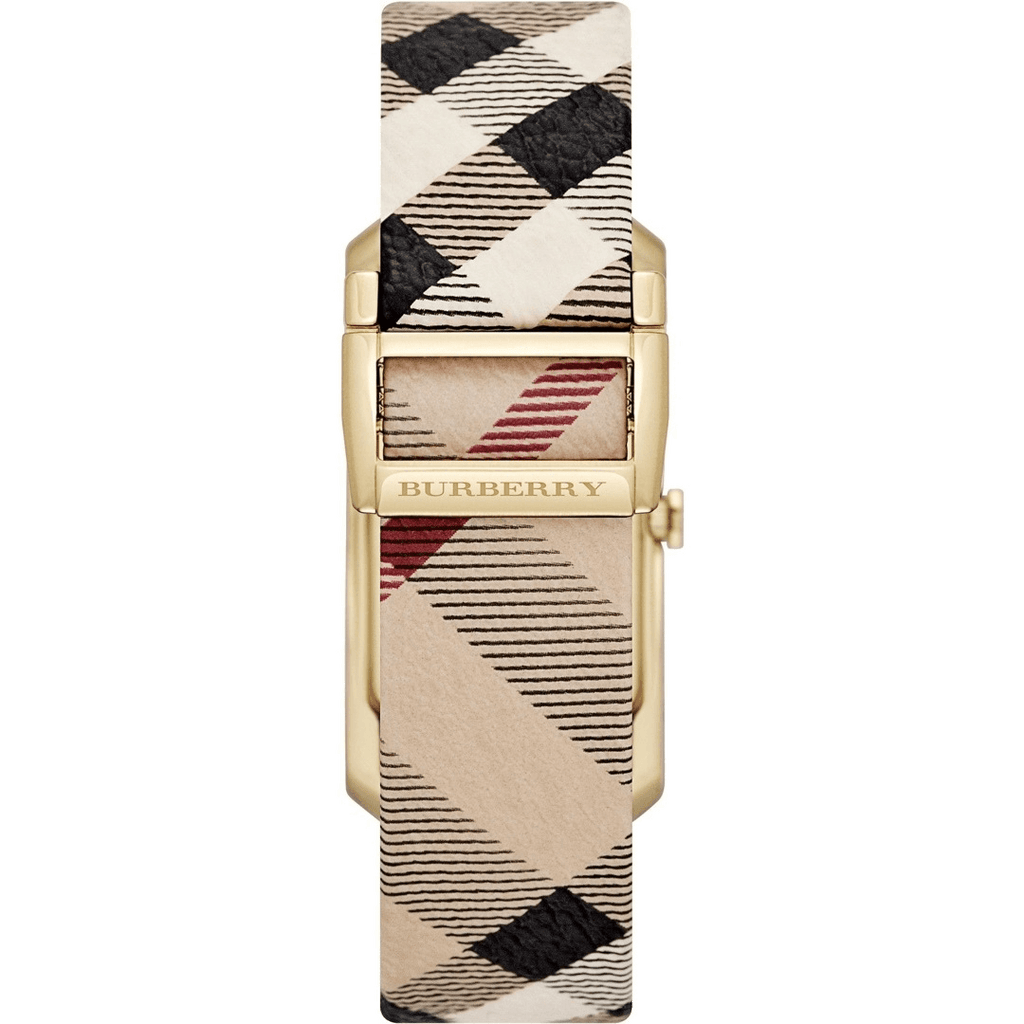 Burberry Pioneer Champagne Dial Haymarket Beige Leather Strap Watch for Women - BU9407 Buy Now By Burberry