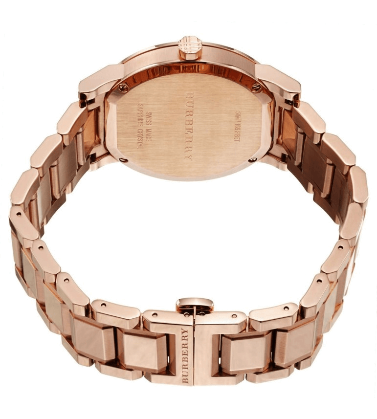Burberry The City Diamonds Rose Gold Dial Rose Gold Steel Strap Watch for Women - BU9126 Buy Now By Burberry