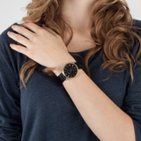 Marc Jacobs Baker Black Dial Black Leather Strap Watch for Women - MBM1269 Buy Now By Marc Jacobs