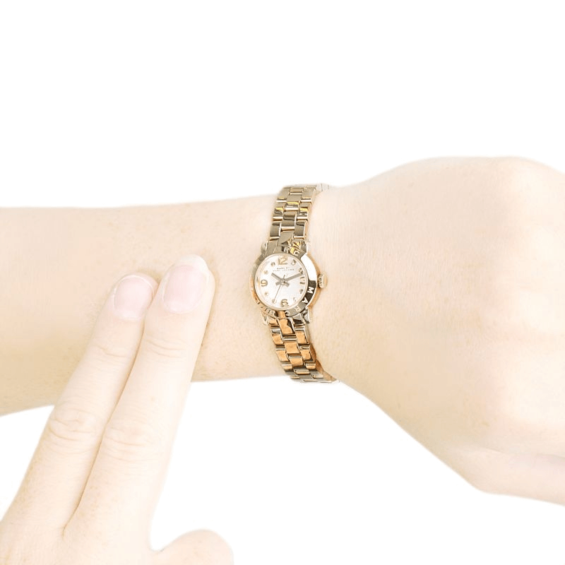 Marc Jacobs Amy Dinky White Dial Gold Steel Strap Watch for Women - MBM3226 Buy Now By Marc Jacobs