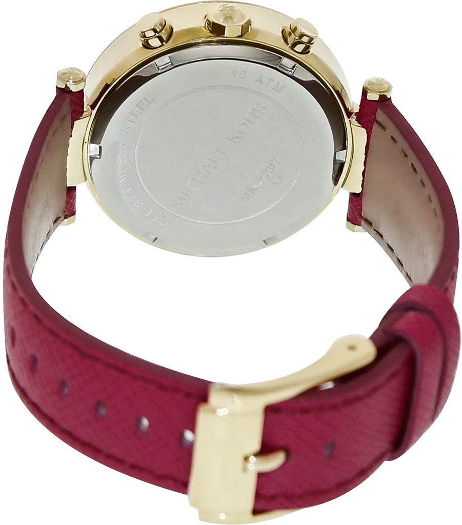 Michael Kors Parker Chronograph White Dial Pink Leather Strap Watch for Women - MK2297 Buy Now By Michael Kors