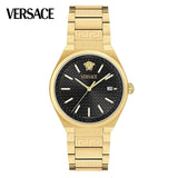 Versace V-Auria Quartz Black Dial Gold Steel Strap Watch for Men - VE0F00525 Buy Now By Versace
