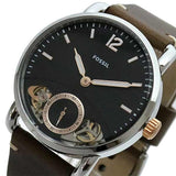 Fossil The Commuter Twist Black Dial Brown Leather Strap Watch for Men - ME1165 Buy Now By Fossil