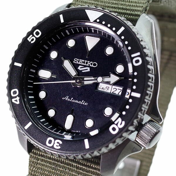Seiko 5 Sport Automatic Black Dial Green Nylon Strap Watch For Men - SRPD65K4 Buy Now By Seiko