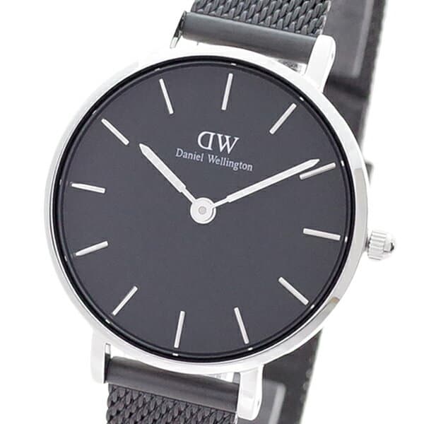 Daniel Wellington Petite Ashfield Black Dial Black Mesh Strap Watch For Women - DW00100246 Buy Now By Daniel Wellington