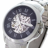 Fossil Grant Automatic Skeleton Black Dial Silver Steel Strap Watch for Men - ME3103 Buy Now By Fossil