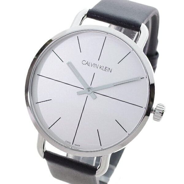 Calvin Klein Even Silver Dial Black Leather Strap Watch for Men - K7B211CY Buy Now By Calvin Klein