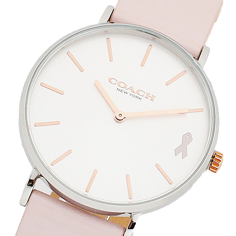 Coach Perry White Dial Pink Leather Strap Watch for Women - 14503128 Buy Now By Coach