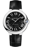 Cartier Ballon Bleu De Cartier Black Dial Black Leather Strap Watch for Men - WSBB0003 Buy Now By Cartier