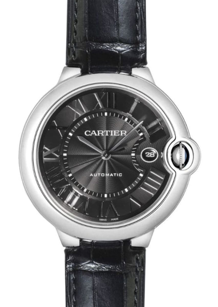 Cartier Ballon Bleu De Cartier Black Dial Black Leather Strap Watch for Men - WSBB0003 Buy Now By Cartier