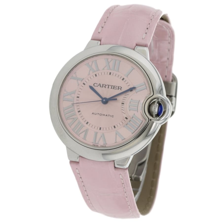 Cartier Ballon Bleu De Cartier Pink Dial Pink Leather Strap Watch for Women - WSBB0007 Buy Now By Cartier