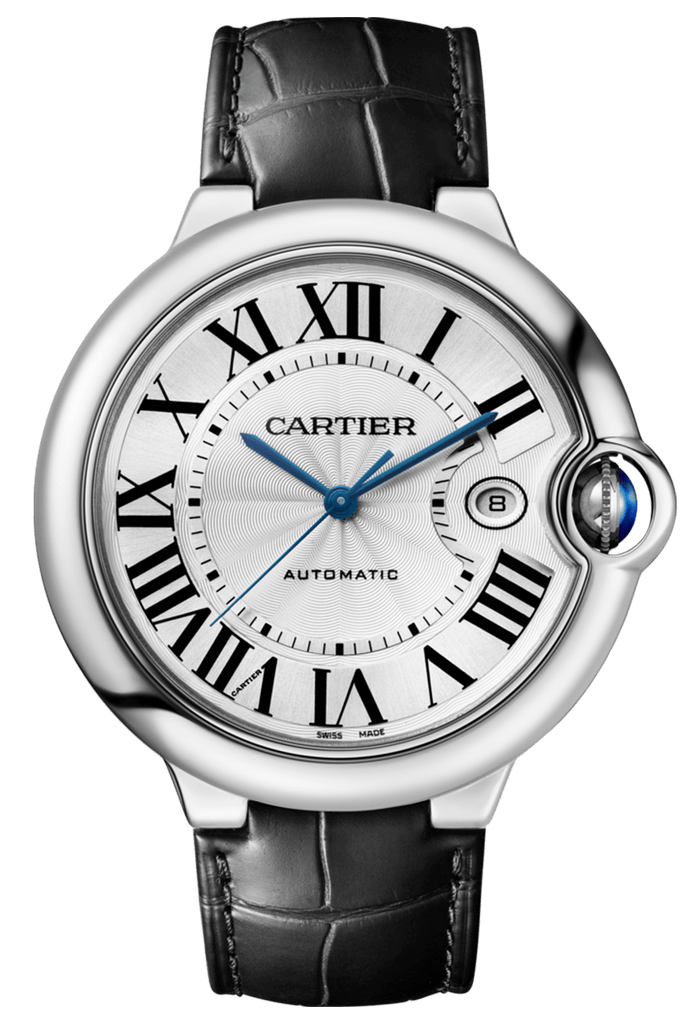 Cartier Ballon Bleu De Cartier Silver Dial Black Leather Strap Watch for Women - WSBB0030 Buy Now By Cartier