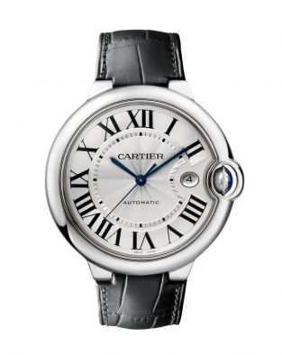 Cartier Ballon Bleu De Cartier Silver Dial Black Leather Strap Watch for Women - WSBB0034 Buy Now By Cartier