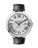 Cartier Ballon Bleu De Cartier Silver Dial Black Leather Strap Watch for Women - WSBB0034 Buy Now By Cartier