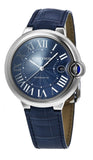 Cartier Ballon Bleu De Cartier Blue Dial Blue Leather Strap Watch for Men - WSBB0027 Buy Now By Cartier