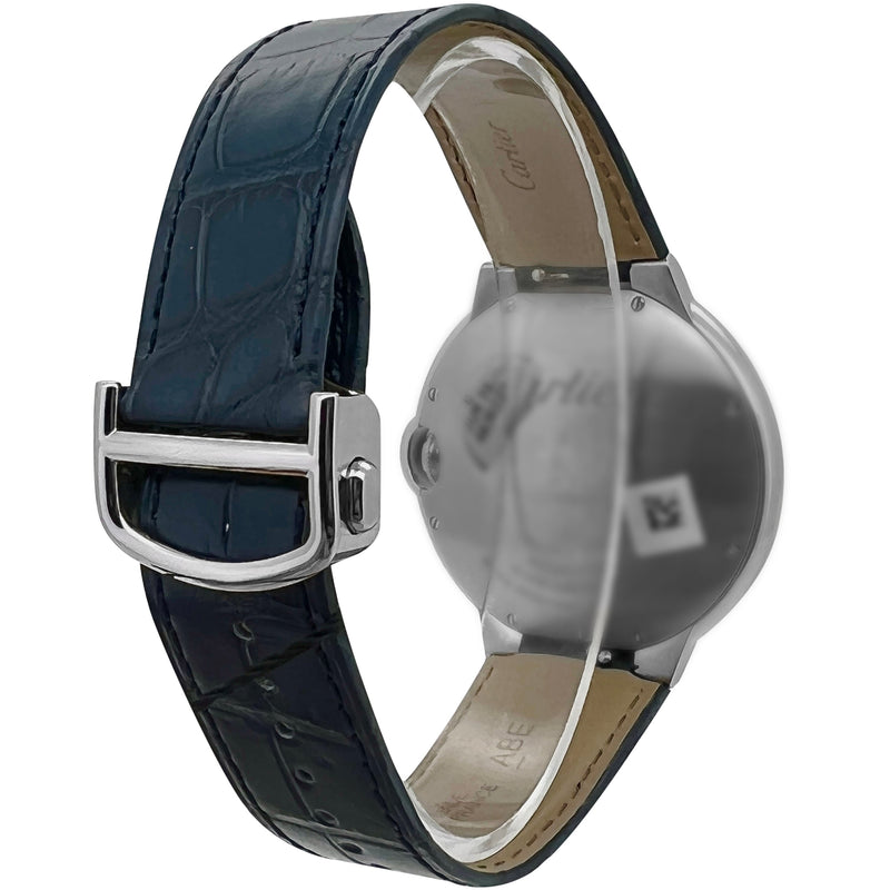 Cartier Ballon Bleu De Cartier Blue Dial Blue Leather Strap Watch for Men - WSBB0027 Buy Now By Cartier