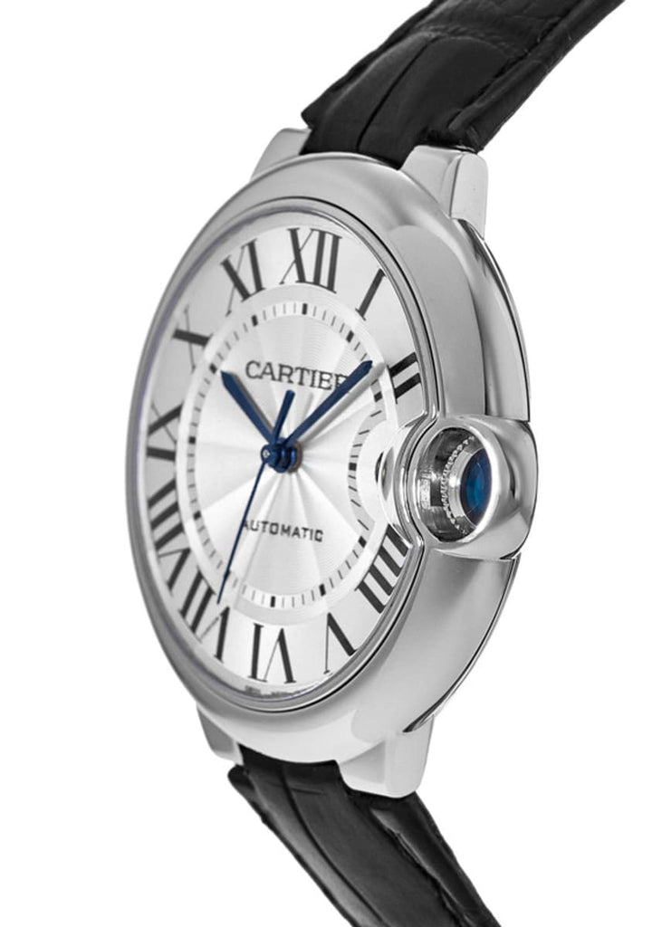 Cartier Ballon Bleu De Cartier Silver Dial Black Leather Strap Watch for Women - WSBB0028 Buy Now By Cartier