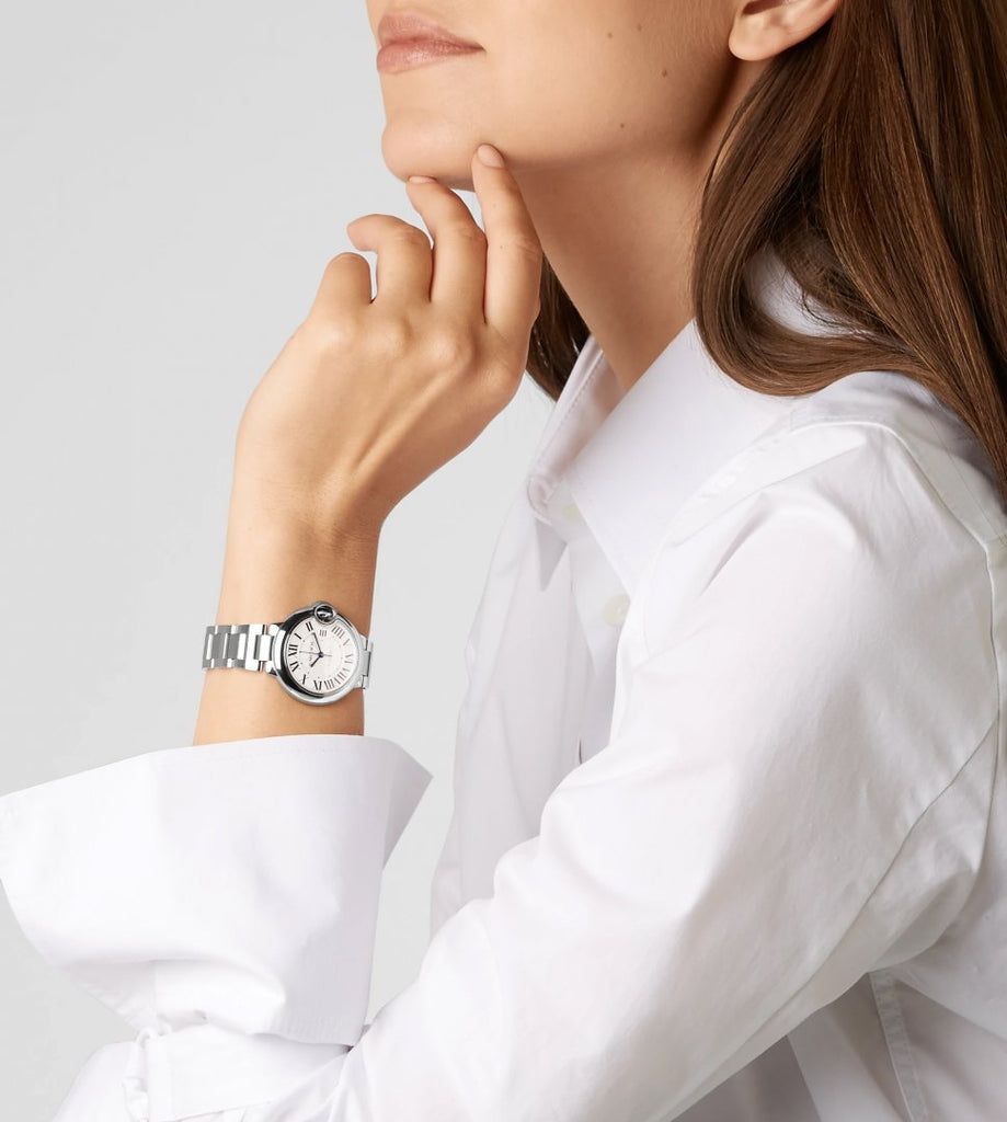 Cartier Ballon Bleu De Cartier Silver Dial Silver Steel Strap Watch for Women - WSBB0044 Buy Now By Cartier